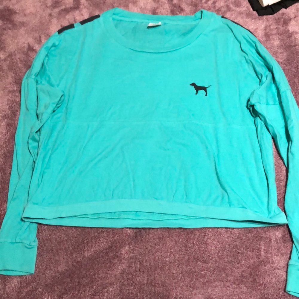 teal cropped long sleeve size medium